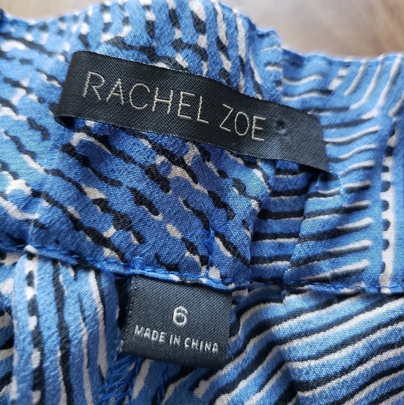 Rachel Zoe Silk Blue, White, and Black Pant. - Picture 4 of 7